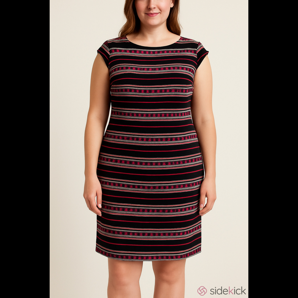Banana Republic Cap Sleeve Dress NWT Black, Coral and White Size 10